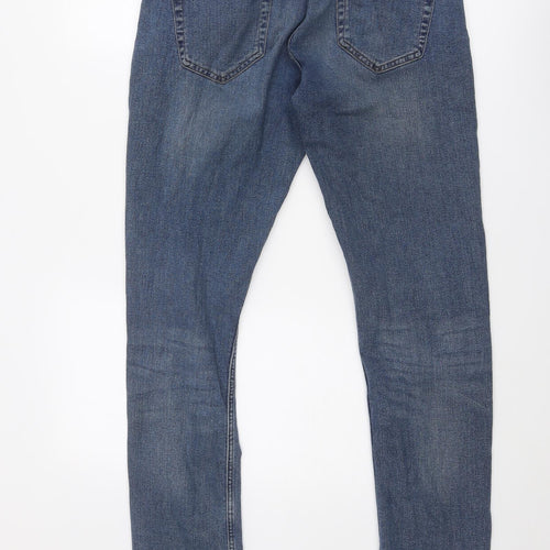 ONLY & SONS Mens Blue Cotton Straight Jeans Size 32 in Regular Zip