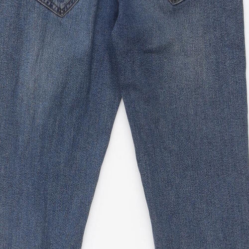 ONLY & SONS Mens Blue Cotton Straight Jeans Size 32 in Regular Zip