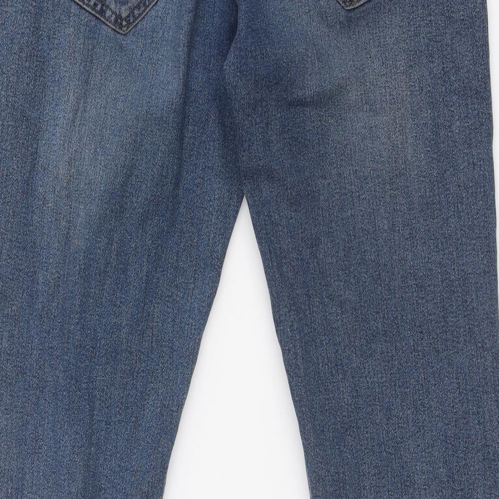 ONLY & SONS Mens Blue Cotton Straight Jeans Size 32 in Regular Zip