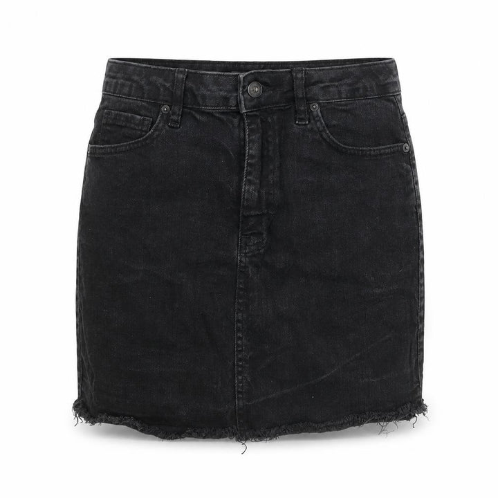 Nasty Gal Womens Black Cotton A-Line Skirt Size 10 Zip