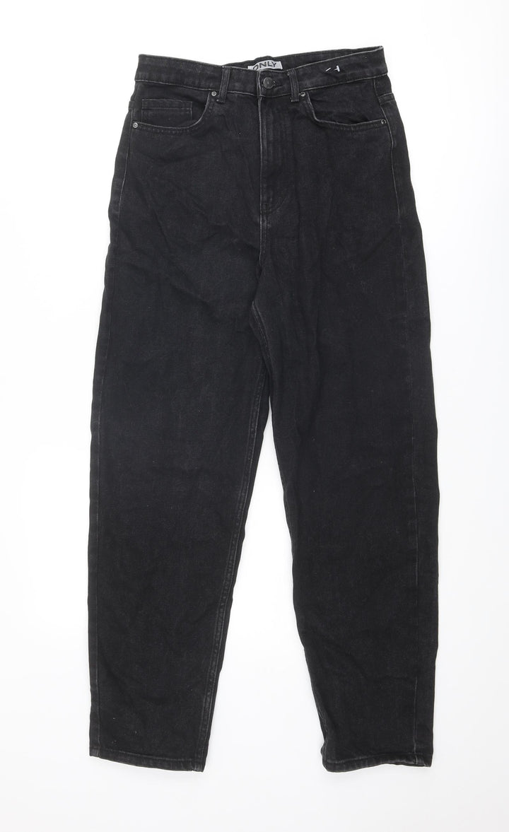Only Womens Black Cotton Mom Jeans Size 28 in Regular Zip