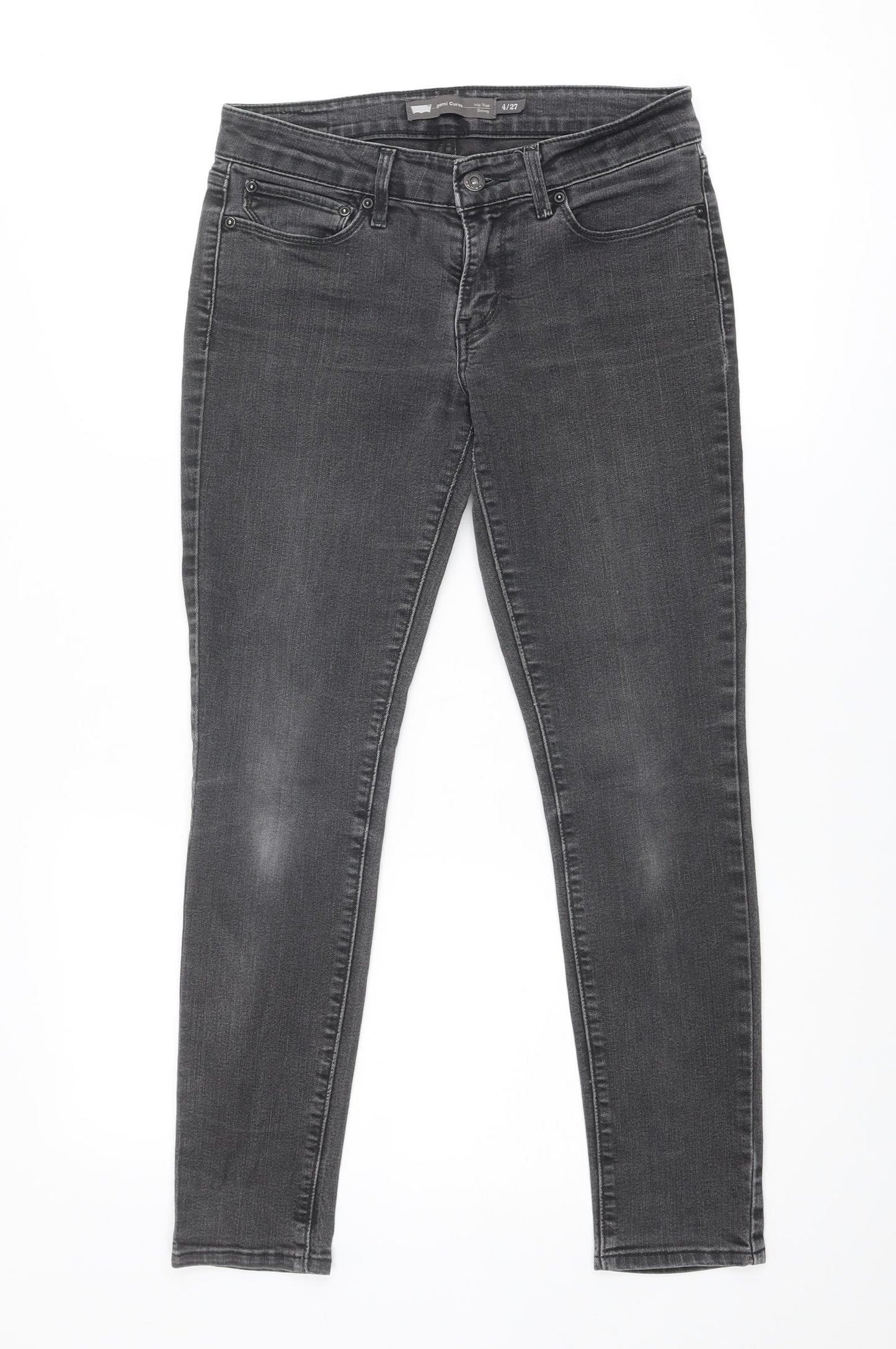 Levi's Womens Grey Cotton Skinny Jeans Size 27 in Regular Zip