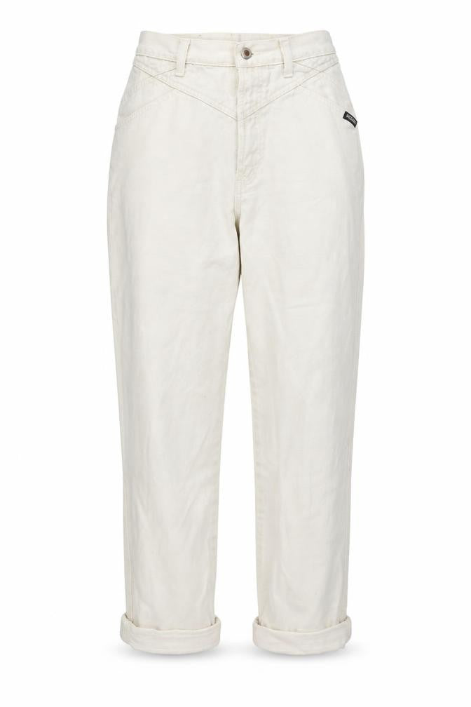 Rookies Womens Ivory Cotton Mom Jeans Size 26 in Regular Zip