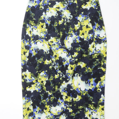 Warehouse Womens Multicoloured Geometric Polyester Straight & Pencil Skirt Size 6 Zip