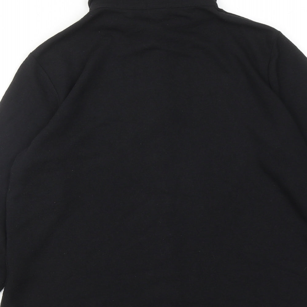 Dorothy Perkins Womens Black Polyester Basic Button-Up Size 12 Collared