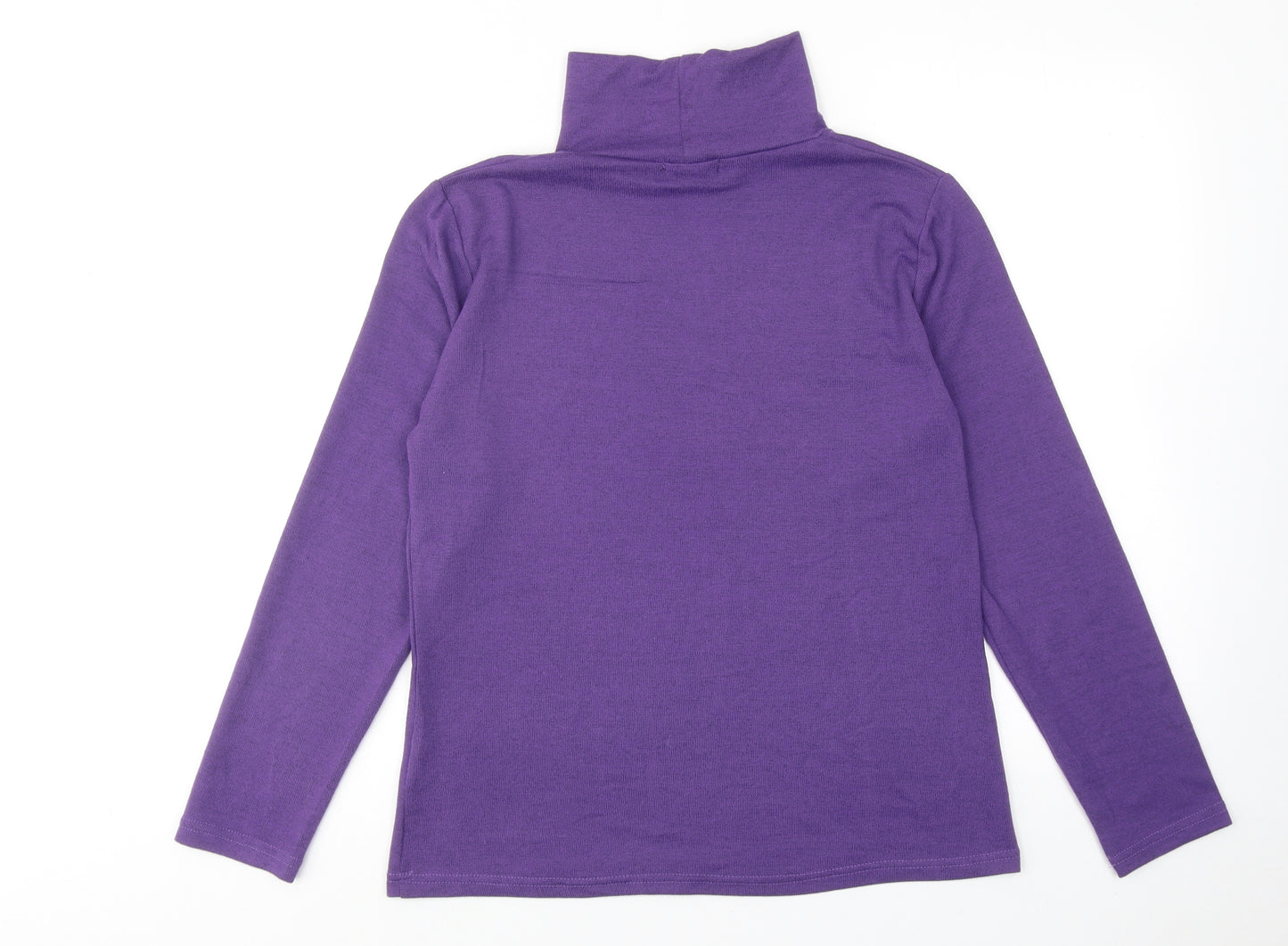 Auburn Womens Purple High Neck Polyester Pullover Jumper Size S