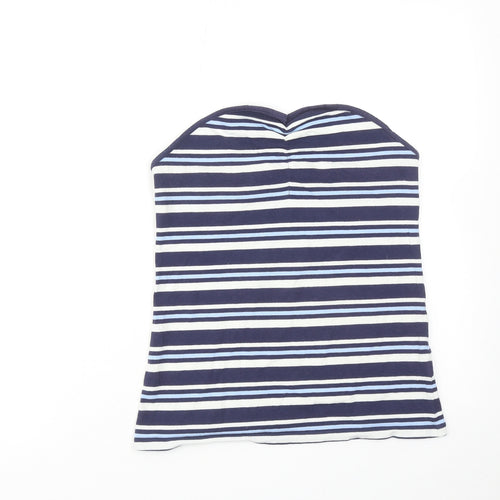 NEXT Womens Blue Striped Cotton Basic Tank Size 12 Sweetheart