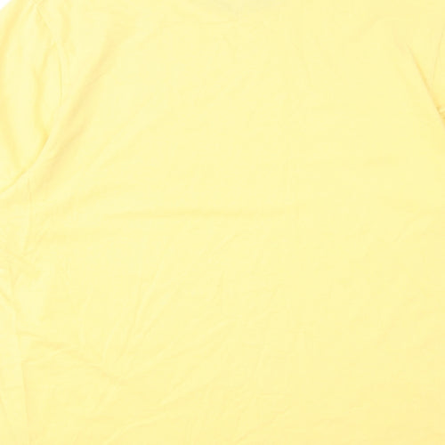 Blue Harbour Mens Yellow Cotton T-Shirt Size L Round Neck