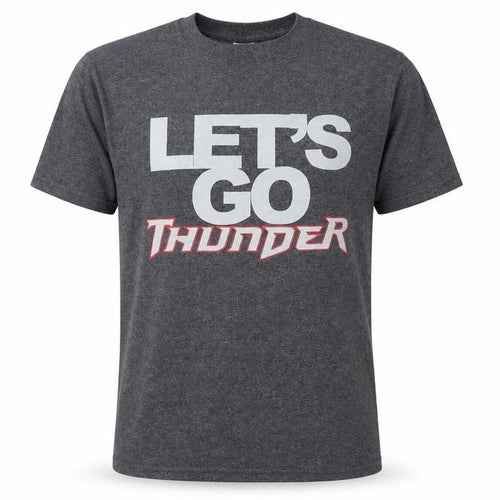 ATC Mens Grey Cotton T-Shirt Size S Round Neck - Let's Go Thunder