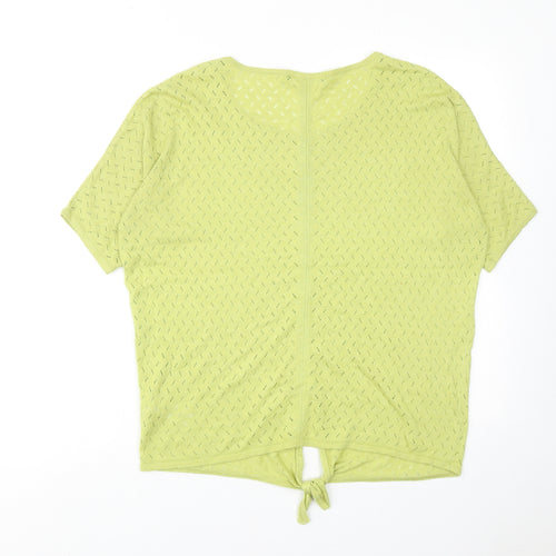 Bonmarché Womens Green Nylon Basic Blouse Size 12 Round Neck