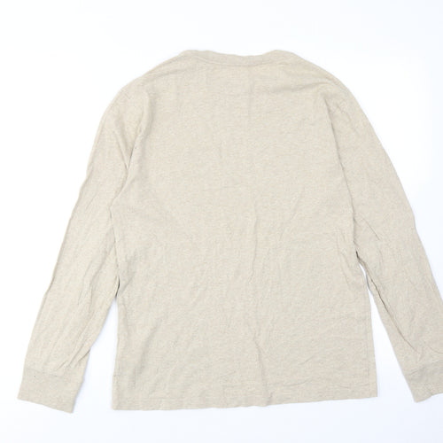 Ralph Lauren Womens Beige Cotton Basic T-Shirt Size 14 Round Neck