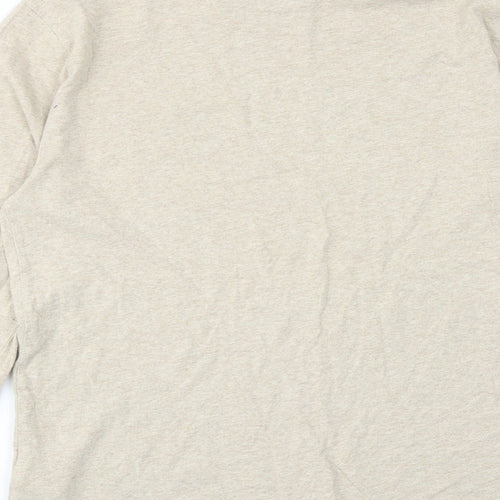 Ralph Lauren Womens Beige Cotton Basic T-Shirt Size 14 Round Neck