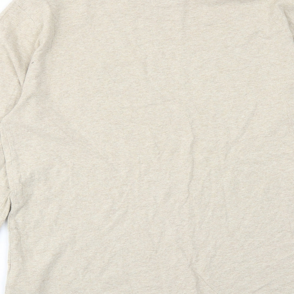 Ralph Lauren Womens Beige Cotton Basic T-Shirt Size 14 Round Neck