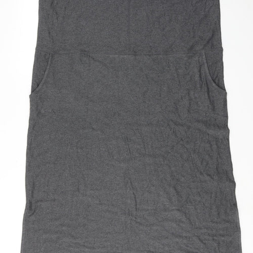 Marks and Spencer Womens Grey Cotton Tank Dress Size 18 Round Neck Pullover