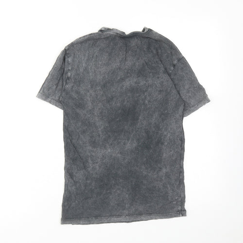 Disney Girls Grey Cotton Basic T-Shirt Size 5-6 Years Round Neck Pullover - Mickey Mouse