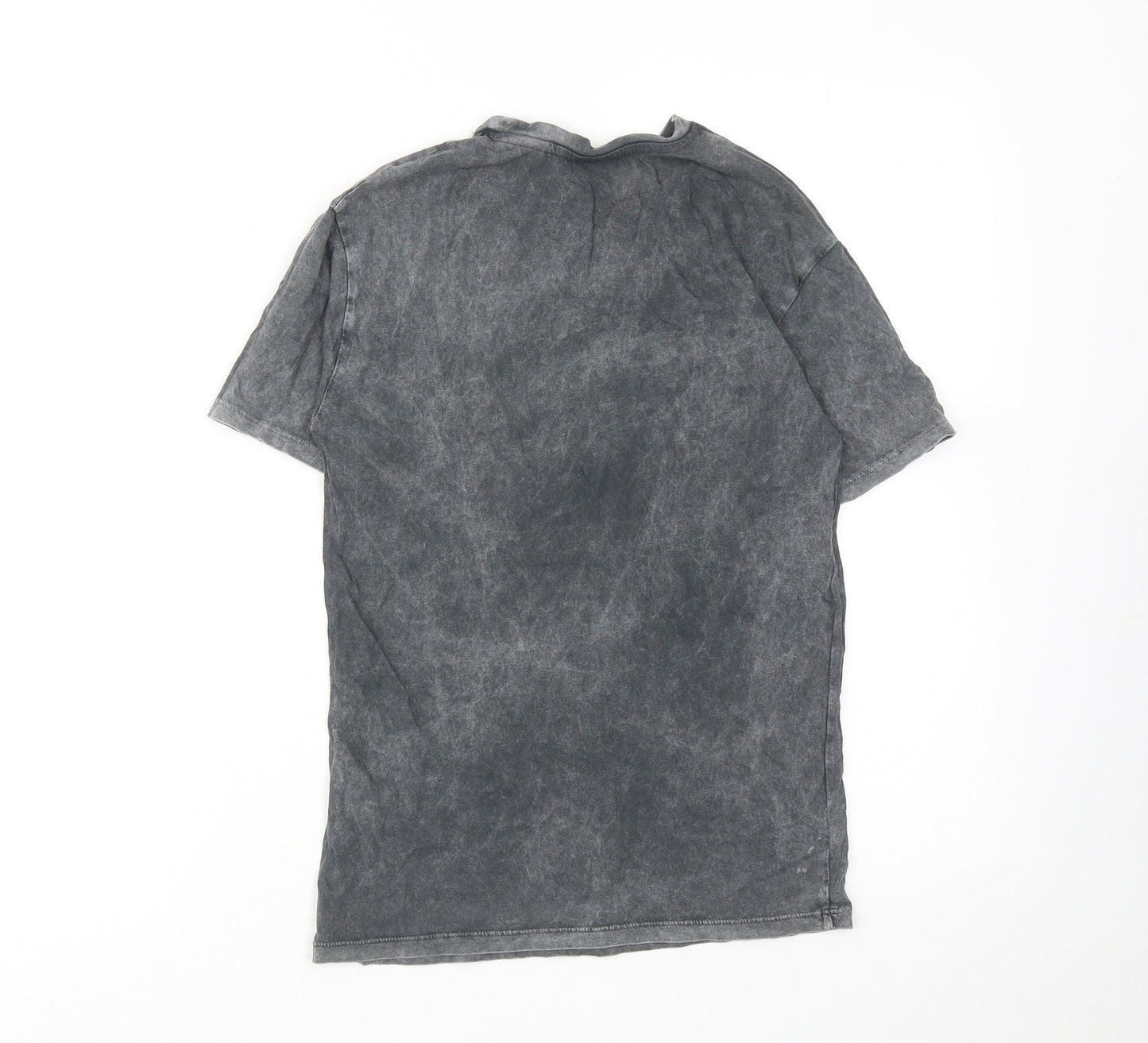 Disney Girls Grey Cotton Basic T-Shirt Size 5-6 Years Round Neck Pullover - Mickey Mouse