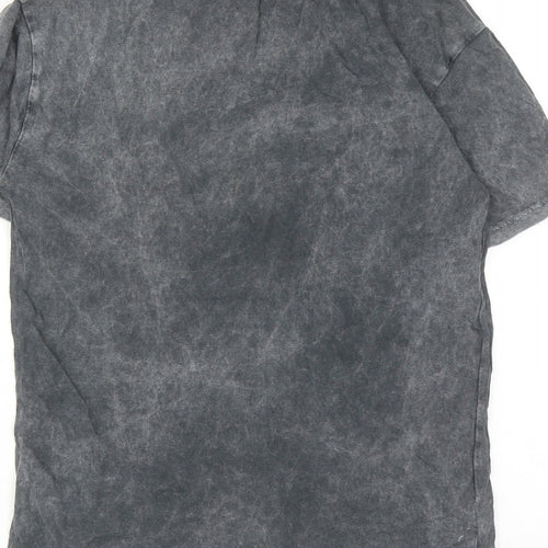 Disney Girls Grey Cotton Basic T-Shirt Size 5-6 Years Round Neck Pullover - Mickey Mouse