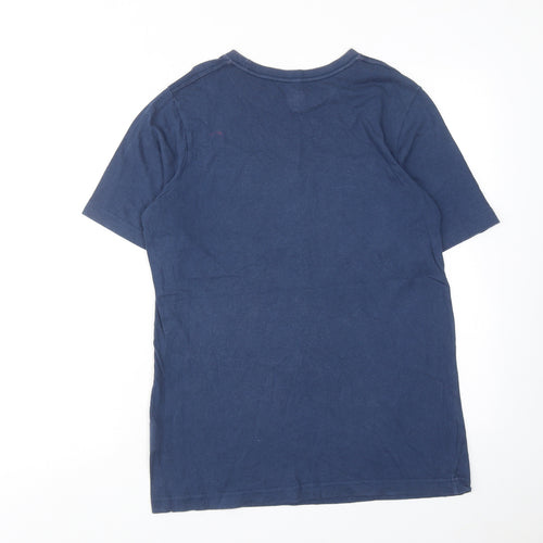 Converse Boys Blue Cotton Basic T-Shirt Size 13-14 Years Round Neck Pullover - Converse All Star