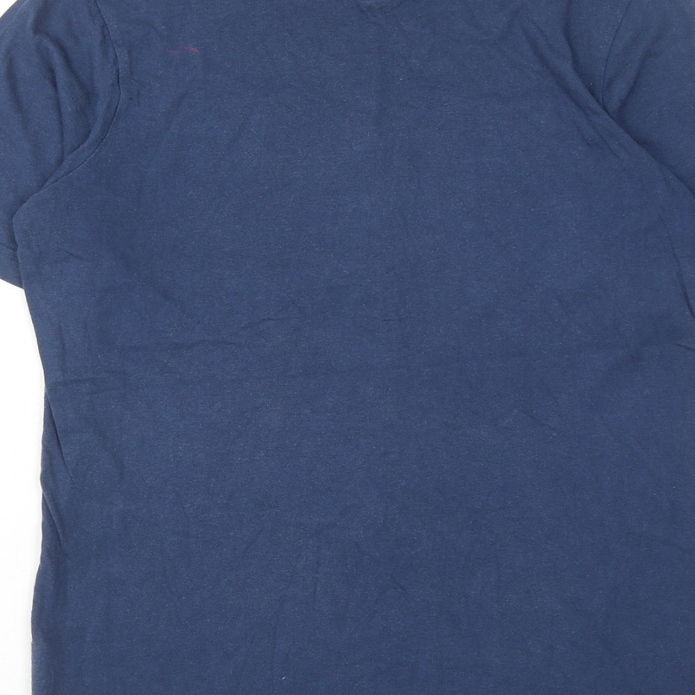 Converse Boys Blue Cotton Basic T-Shirt Size 13-14 Years Round Neck Pullover - Converse All Star
