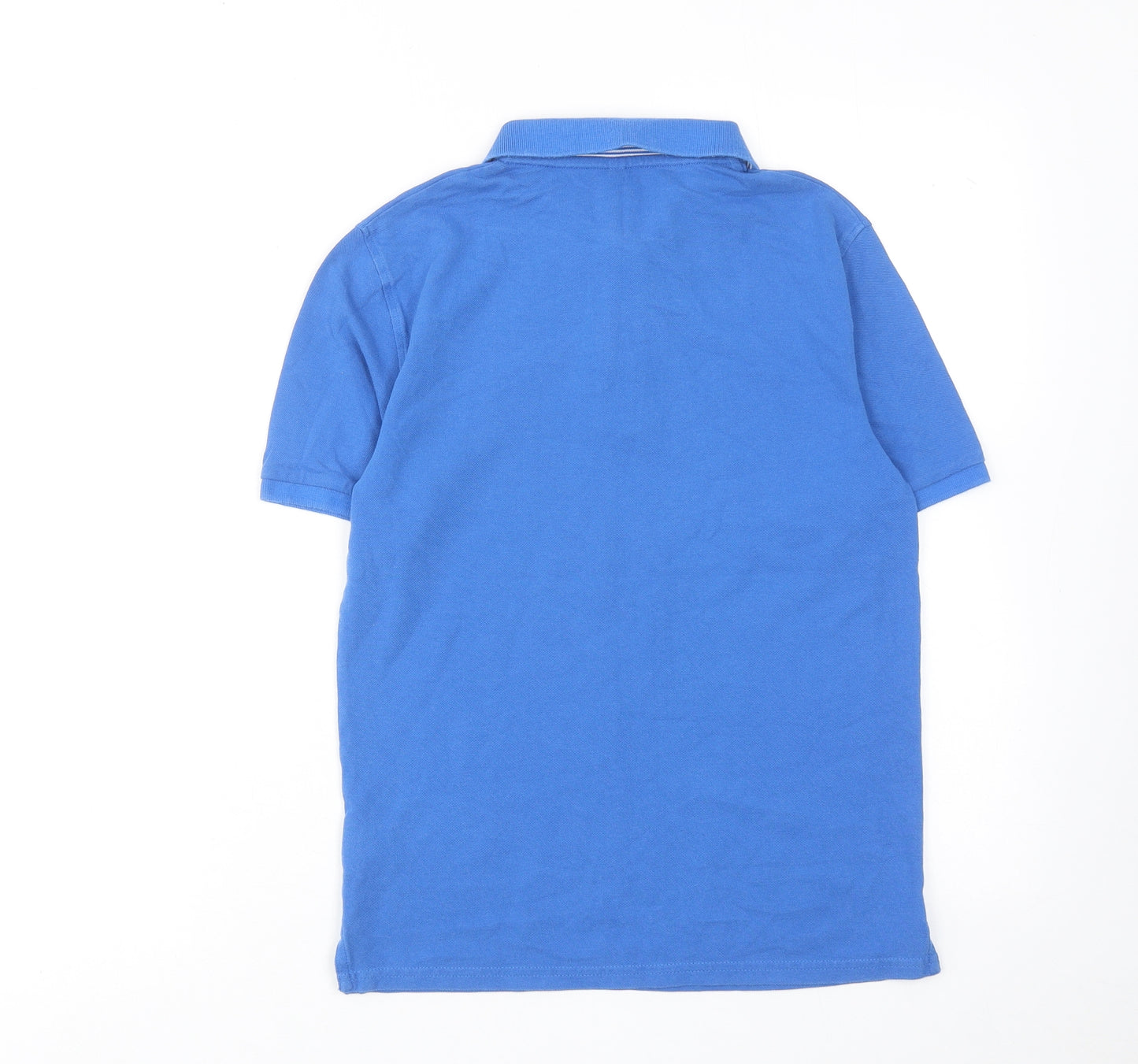 Marks and Spencer Boys Blue Cotton Basic Polo Size 11-12 Years Collared Button