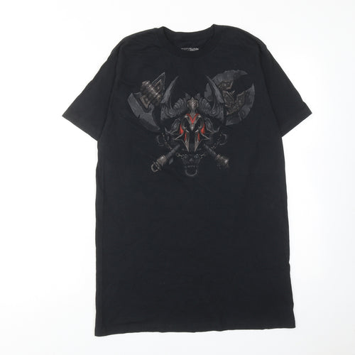Blizzard Mens Black Cotton T-Shirt Size M Round Neck