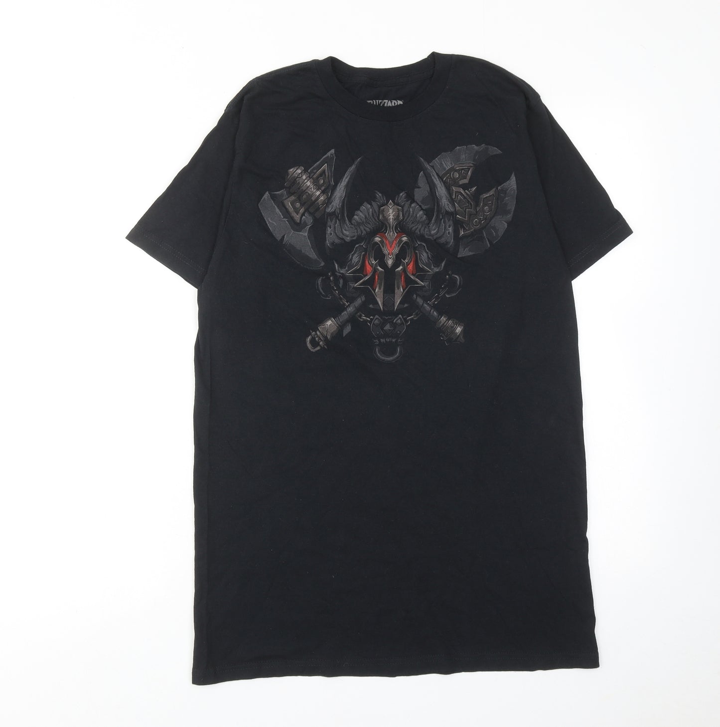 Blizzard Mens Black Cotton T-Shirt Size M Round Neck