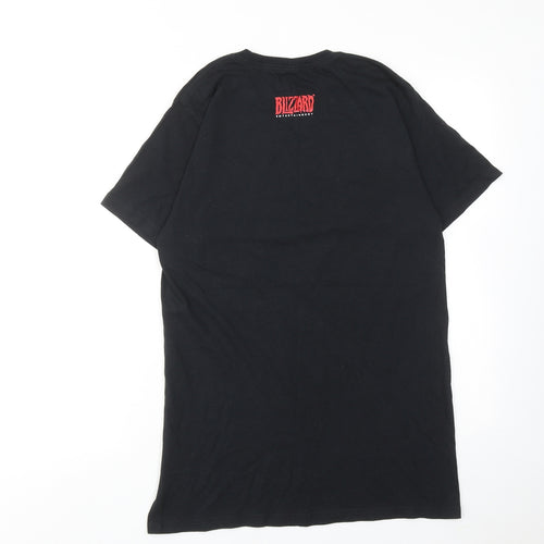 Blizzard Mens Black Cotton T-Shirt Size M Round Neck