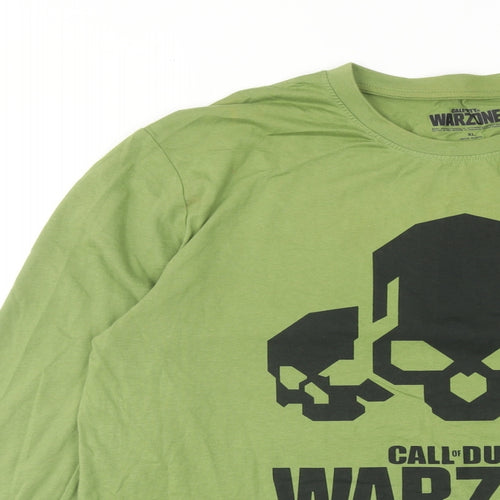 Call of Duty Mens Green Cotton T-Shirt Size XL Round Neck - Warzone
