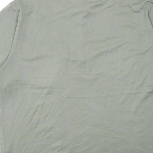 Gabicci Mens Green Colourblock Cotton Polo Size L Collared Button