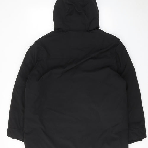 Marks and Spencer Mens Black Overcoat Coat Size XL Zip