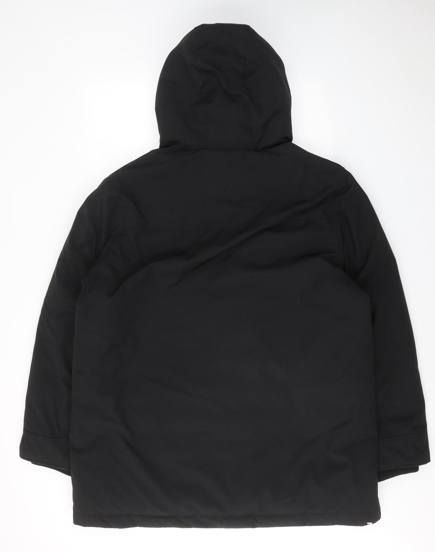 Marks and Spencer Mens Black Overcoat Coat Size XL Zip