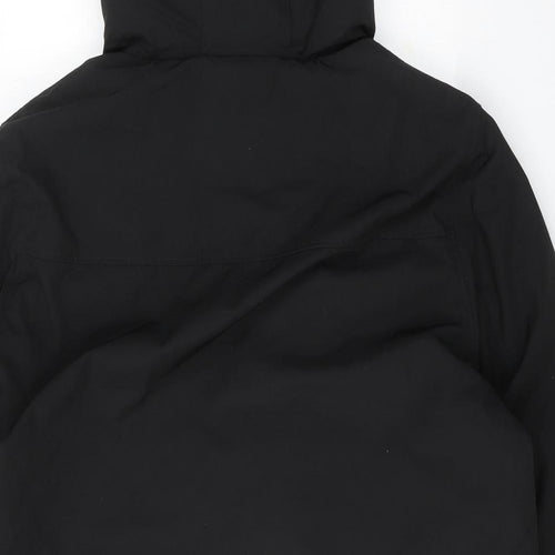 Marks and Spencer Mens Black Overcoat Coat Size XL Zip