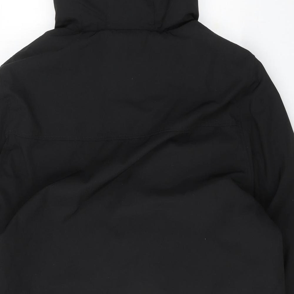 Marks and Spencer Mens Black Overcoat Coat Size XL Zip