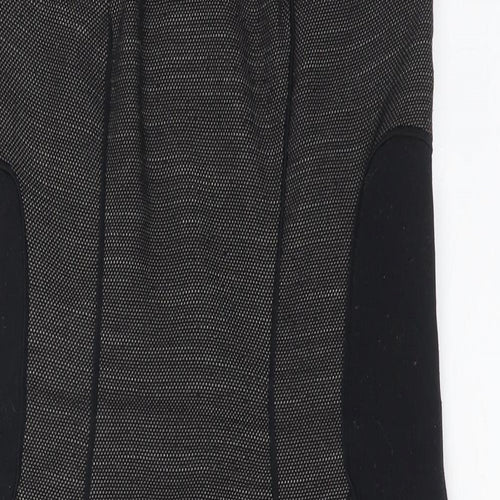 Marks and Spencer Womens Grey Colourblock Polyester Shift Size 10 Round Neck Zip