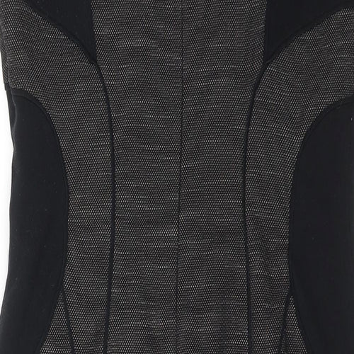 Marks and Spencer Womens Grey Colourblock Polyester Shift Size 10 Round Neck Zip