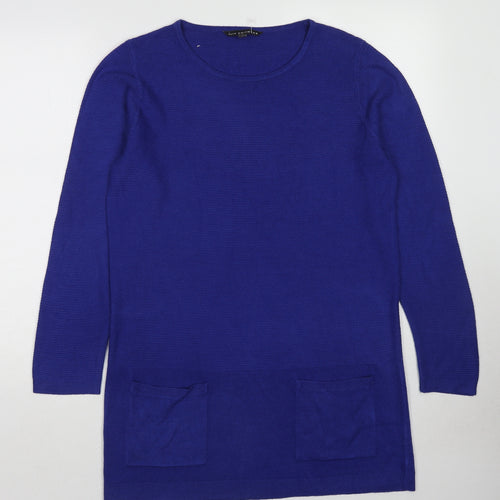 Love Knitwear Womens Blue Round Neck Polyester Pullover Jumper Size 14