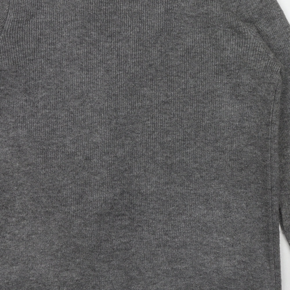 Marks and Spencer Womens Grey Collared Acrylic Cardigan Jumper Size M