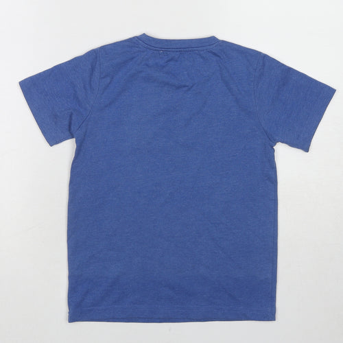 Lost Stock Boys Blue Cotton Basic T-Shirt Size 5-6 Years Round Neck Pullover