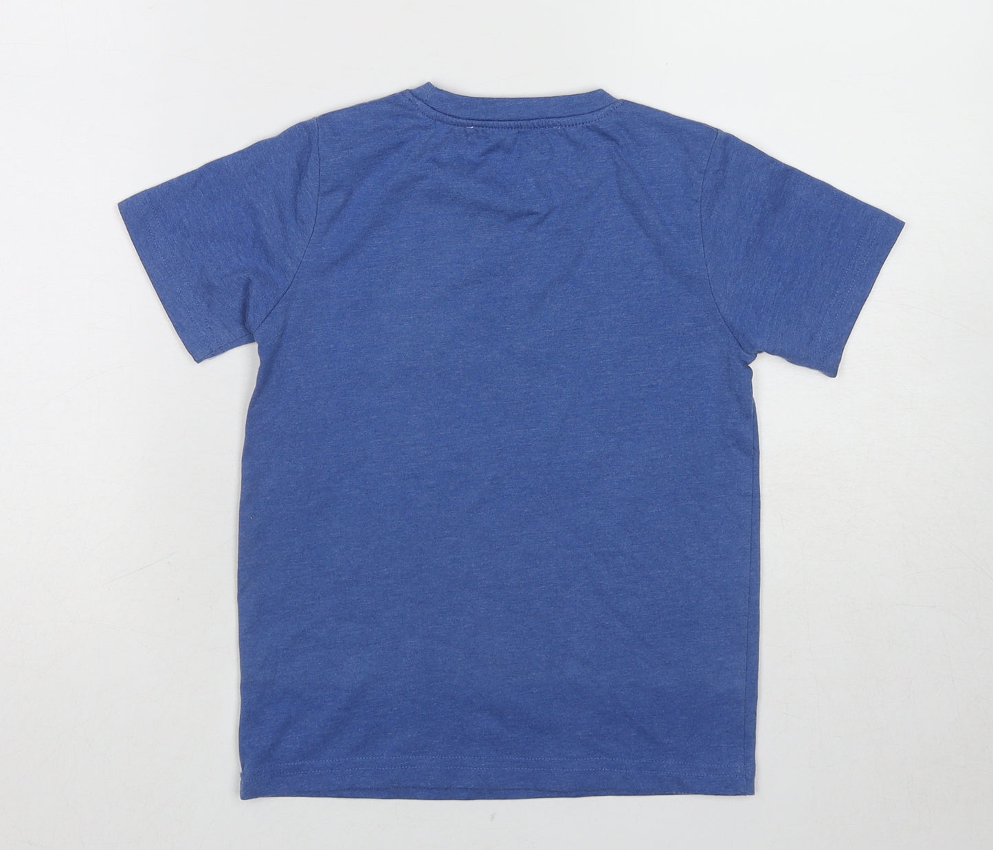Lost Stock Boys Blue Cotton Basic T-Shirt Size 5-6 Years Round Neck Pullover