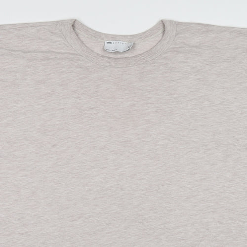 ASOS Womens Beige Cotton Basic T-Shirt Size 6 Round Neck