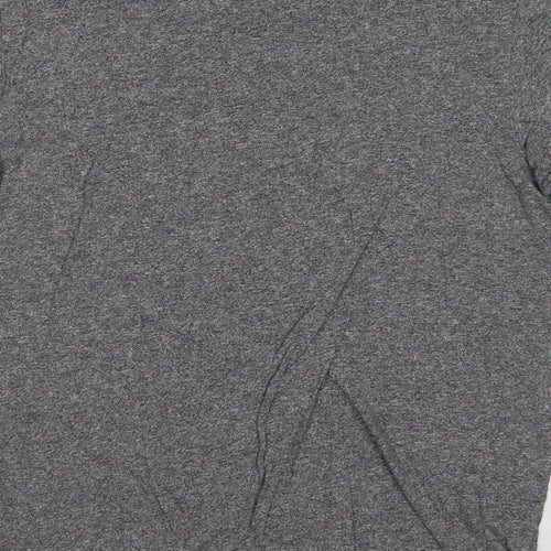 Selected Homme Mens Grey Cotton T-Shirt Size L Round Neck
