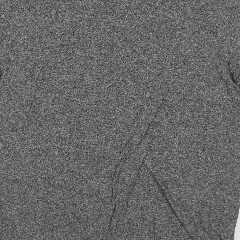 Selected Homme Mens Grey Cotton T-Shirt Size L Round Neck