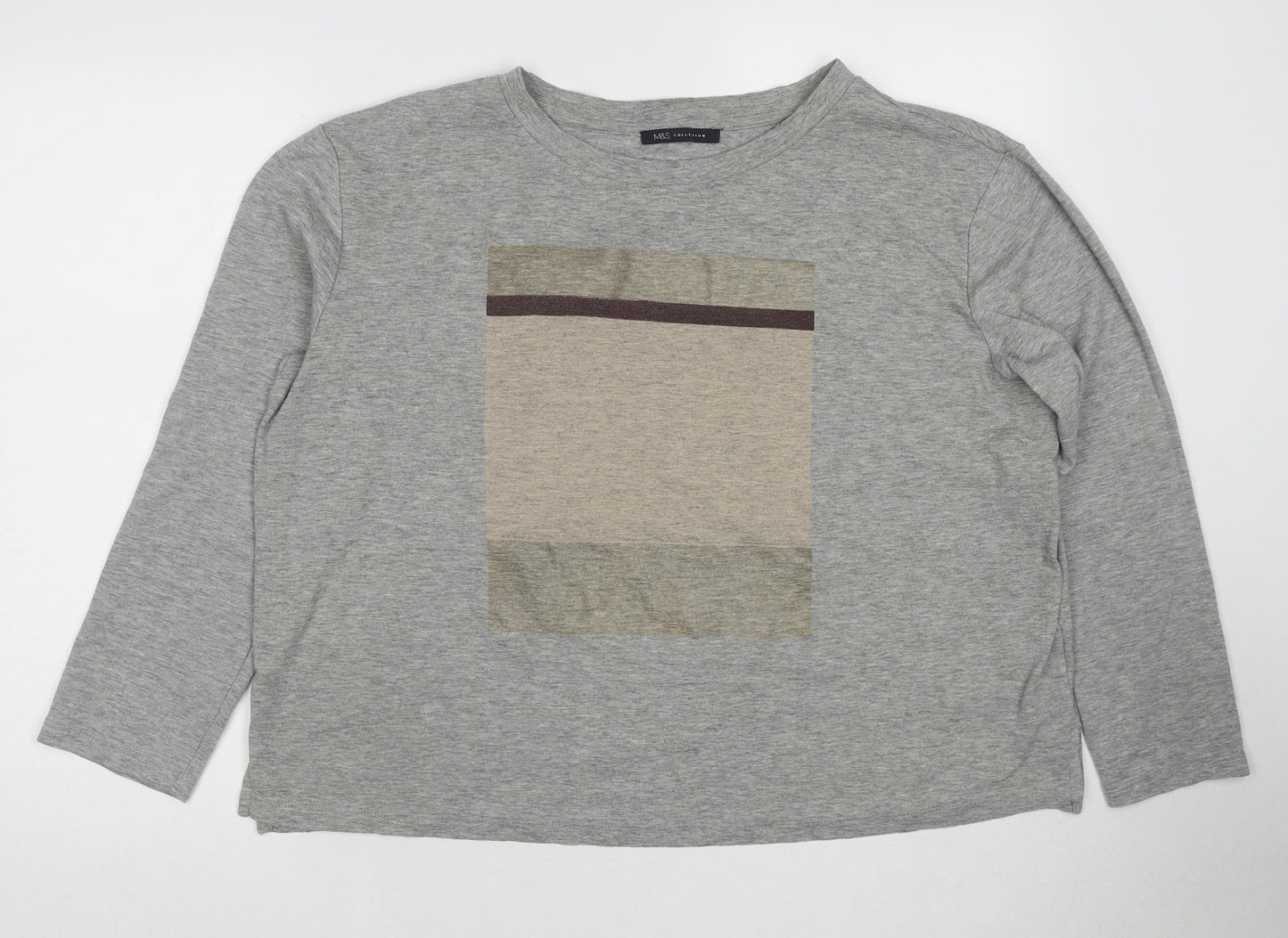 Marks and Spencer Womens Grey Polyester Pullover Sweatshirt Size 18 Pullover