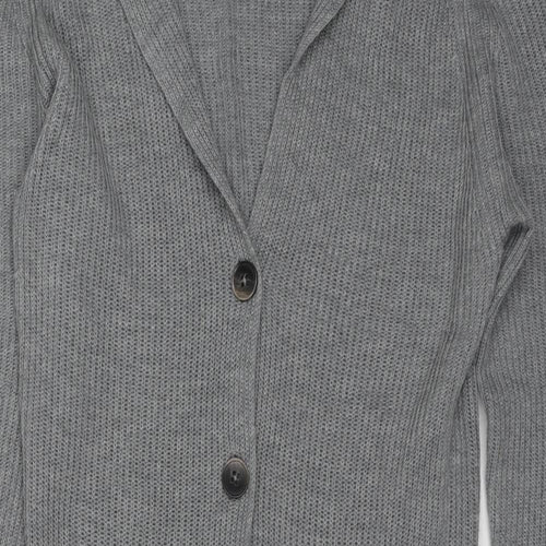 BRAX Womens Grey Collared Wool Cardigan Jumper Size 10