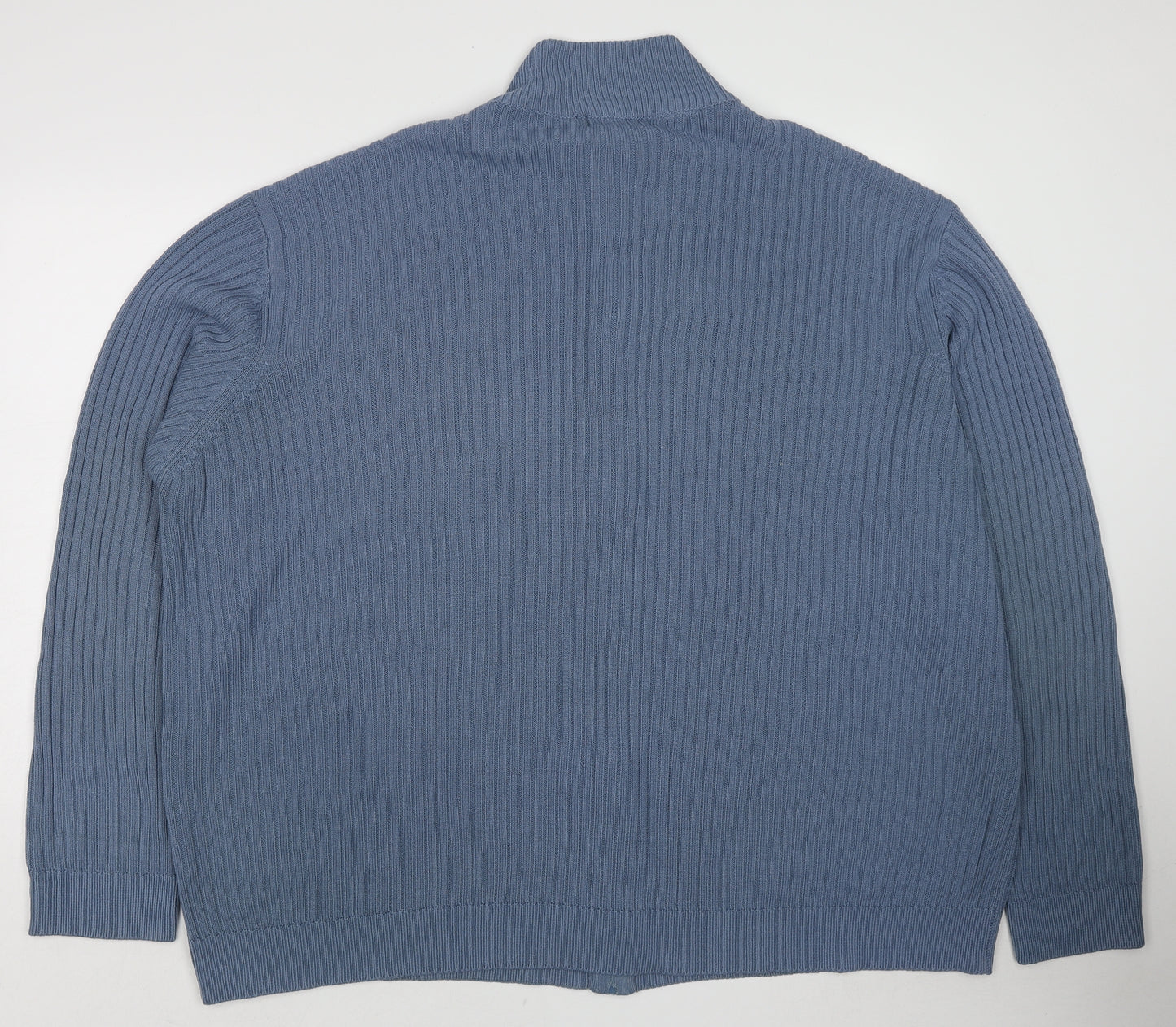 Premier Mens Blue High Neck Acrylic Full Zip Jumper Size 4XL Long Sleeve