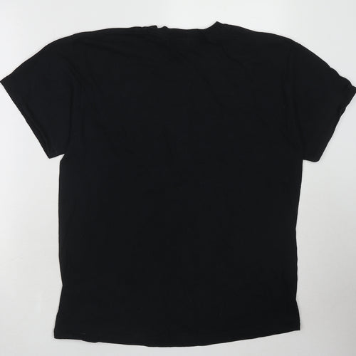 Junior Executive Mens Black Cotton T-Shirt Size L Round Neck - High Fashion Music