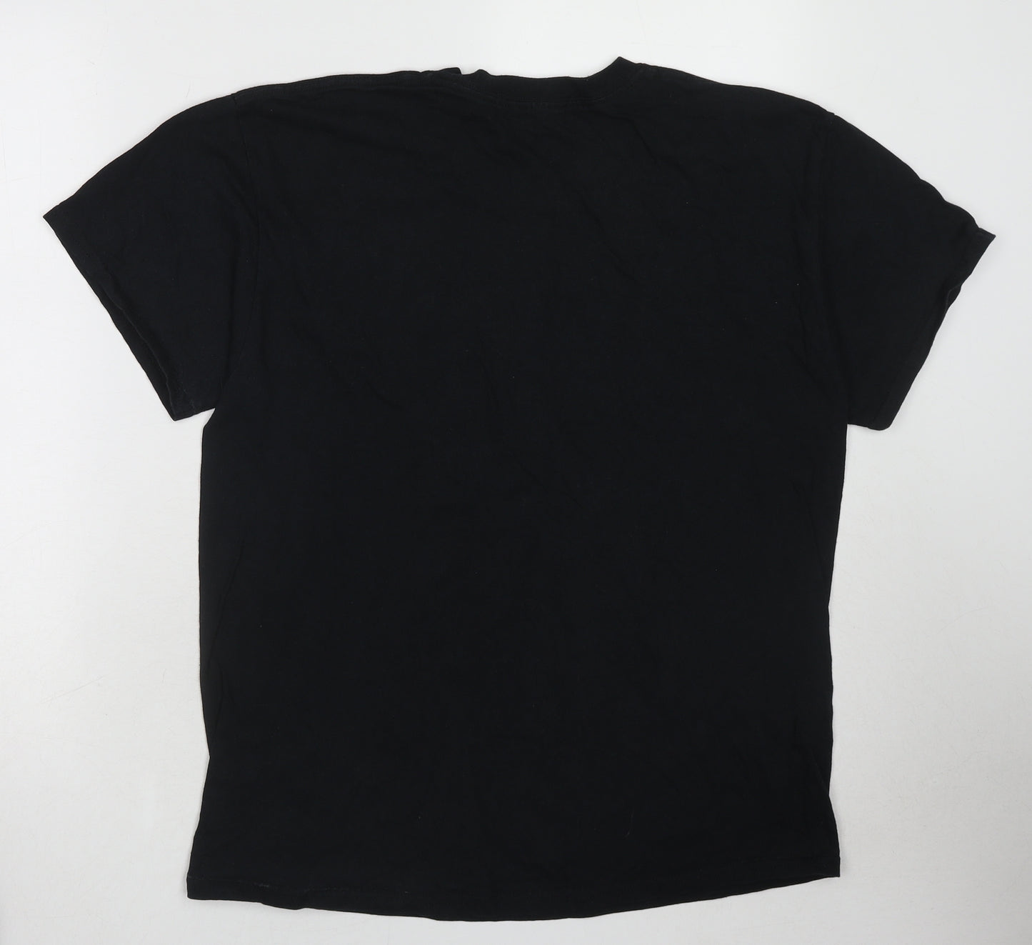 Junior Executive Mens Black Cotton T-Shirt Size L Round Neck - High Fashion Music