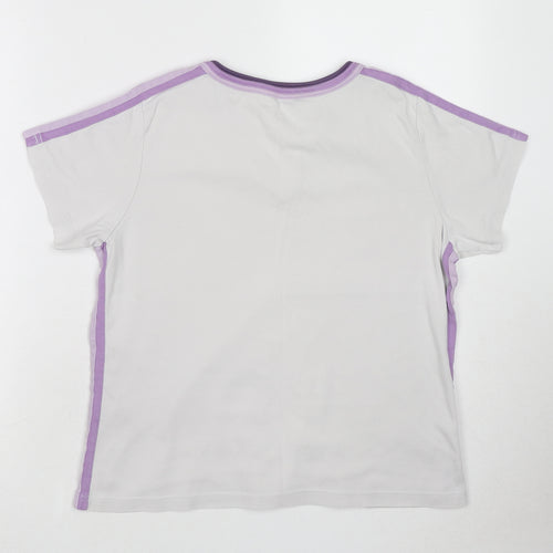 Maine New England Womens White Cotton Basic T-Shirt Size 16 V-Neck