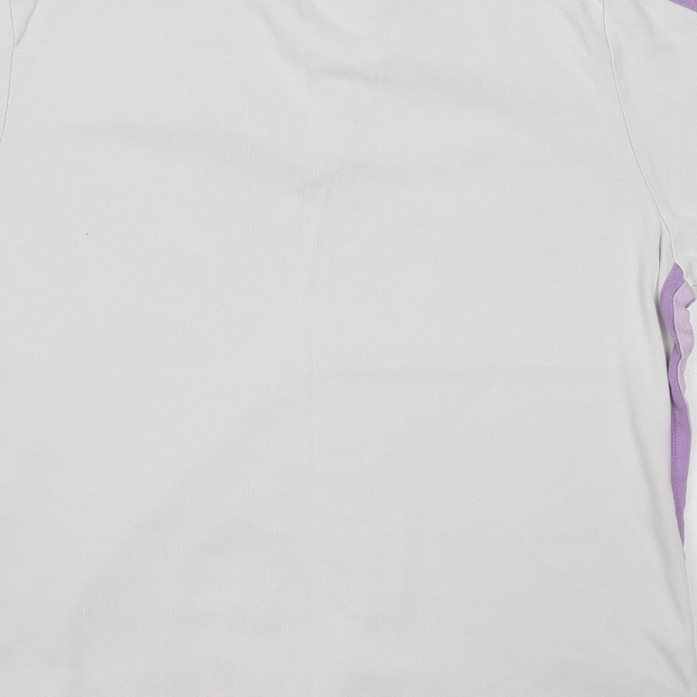 Maine New England Womens White Cotton Basic T-Shirt Size 16 V-Neck