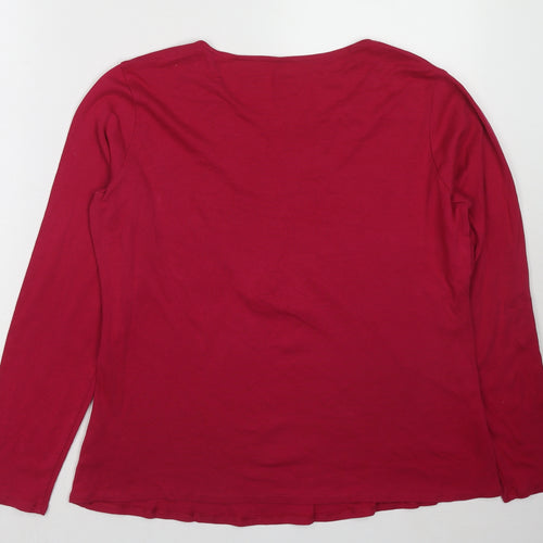 Marks and Spencer Womens Pink Cotton Basic T-Shirt Size 16 Round Neck